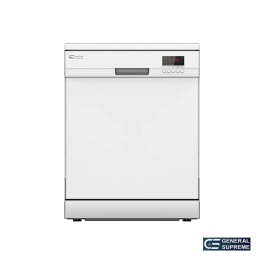 غسالة صحون جنرال سوبريم 12 مكان 5 برامج 2 رفوف ابيض - GSDW1225WG
